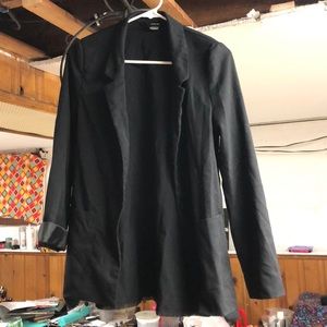 Black long blazer boyfriend style